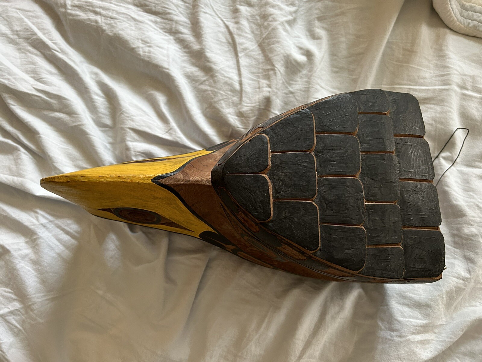 Northwest Coast Vtg Indian First Nation Cedar Headdress Mask Eagle Hand Carved