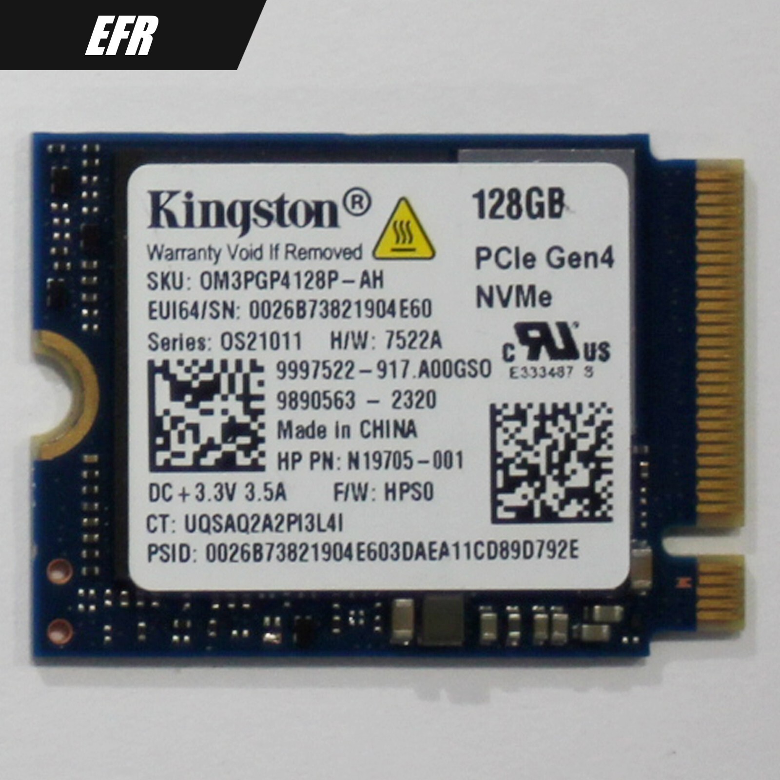 Samsung/Kioxia/Kingston 2230 NVMe M.2 SSD 128GB/256GB/512GB – Random Brand