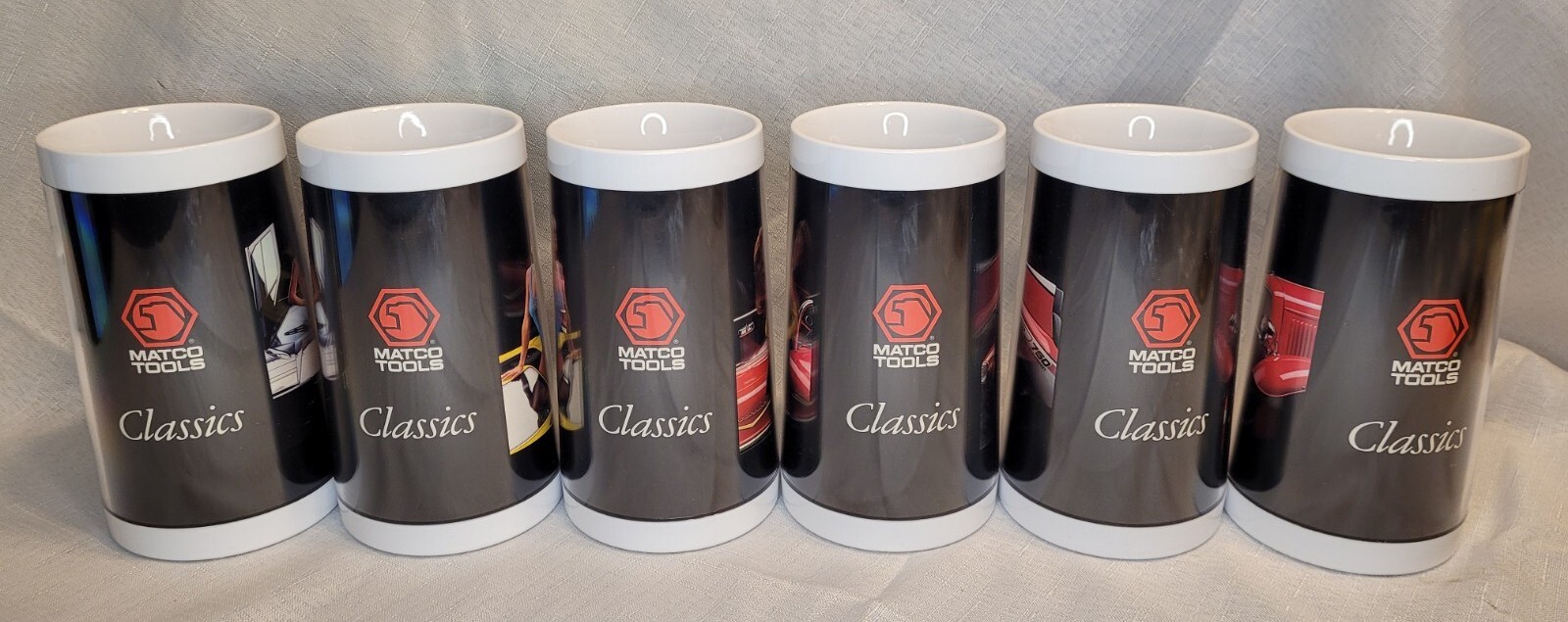 Set of 6 Matco Tools Pin-Up Girl Plastic Mugs Steins Cups Vintage