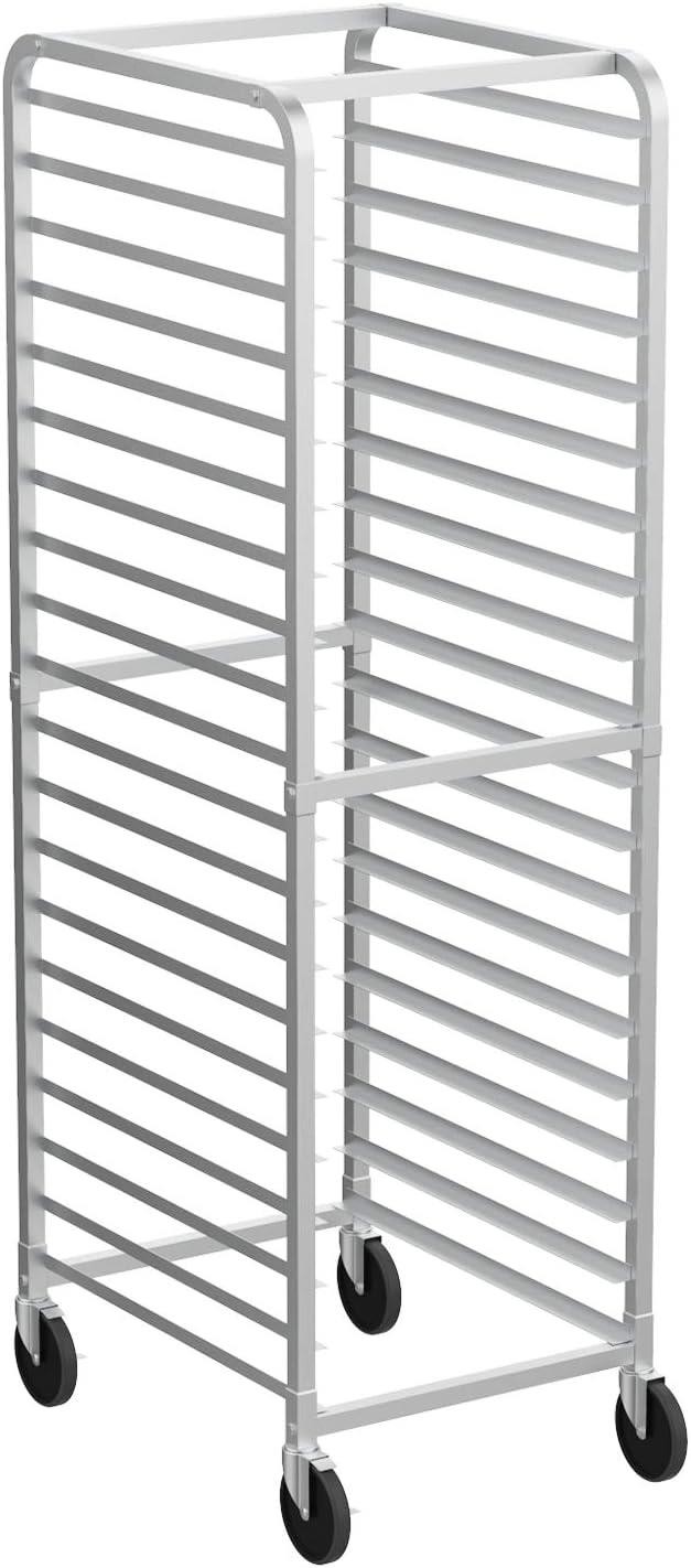 20-Shelf Aluminum Bakery Rack, Storage Rack for Full & Half Size Sheet Pans