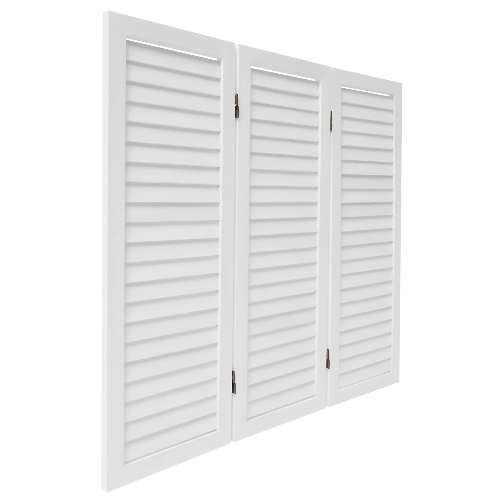 3-Panel Folding Room Divider Indoor Wooden Wall Separation Privacy Screen White