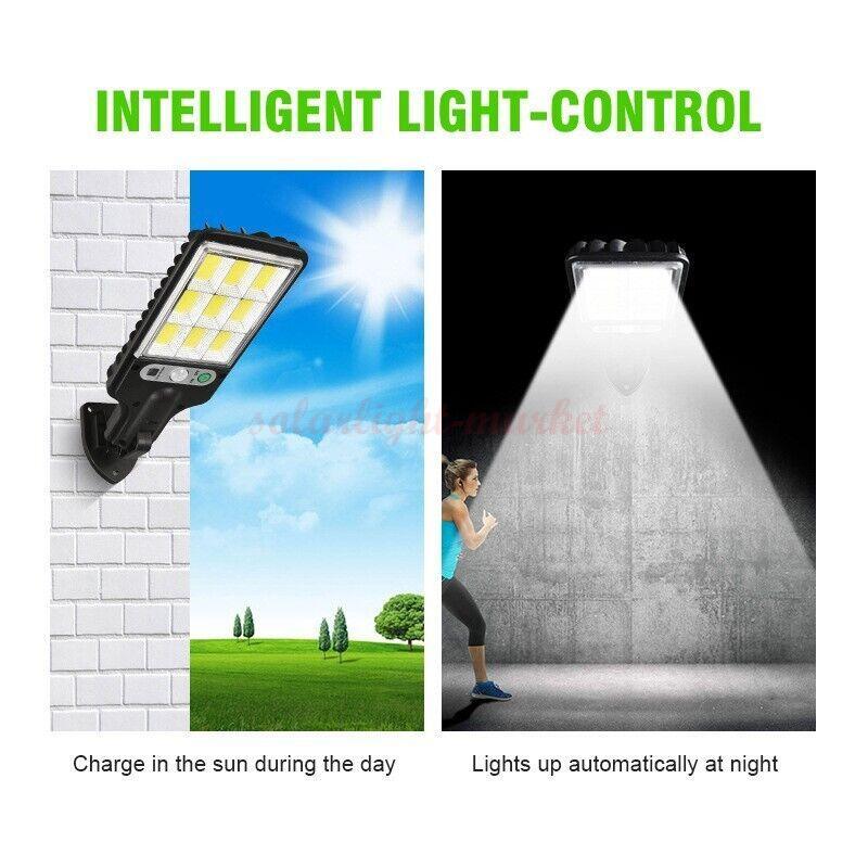 3PCS Outdoor Solar Wall Light LED Motion Sensor Bright Flood Street Lamp 3 Modes