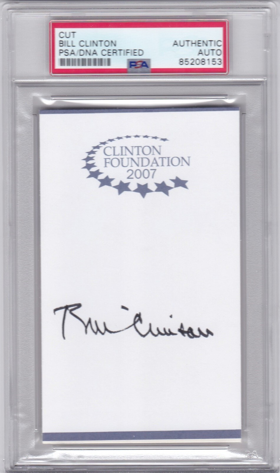 BILL & HILLARY CLINTON PSA DNA AUTOGRAPHED SIGNED CUT 42ND U.S. PRESIDENT