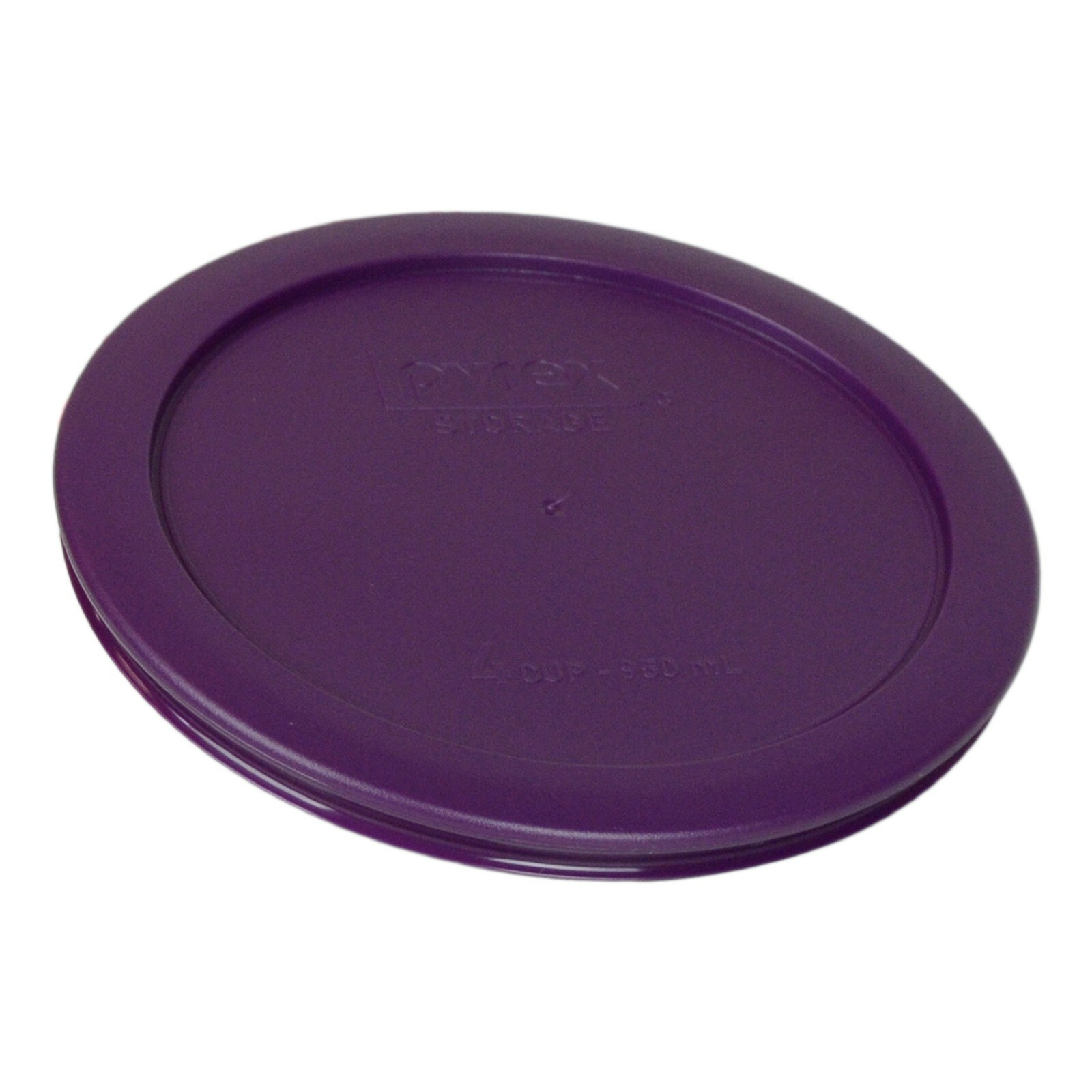 Pyrex 7201 4-Cup Round Glass Food Storage Bowl & 7201-PC Purple Lid (2-Pack)