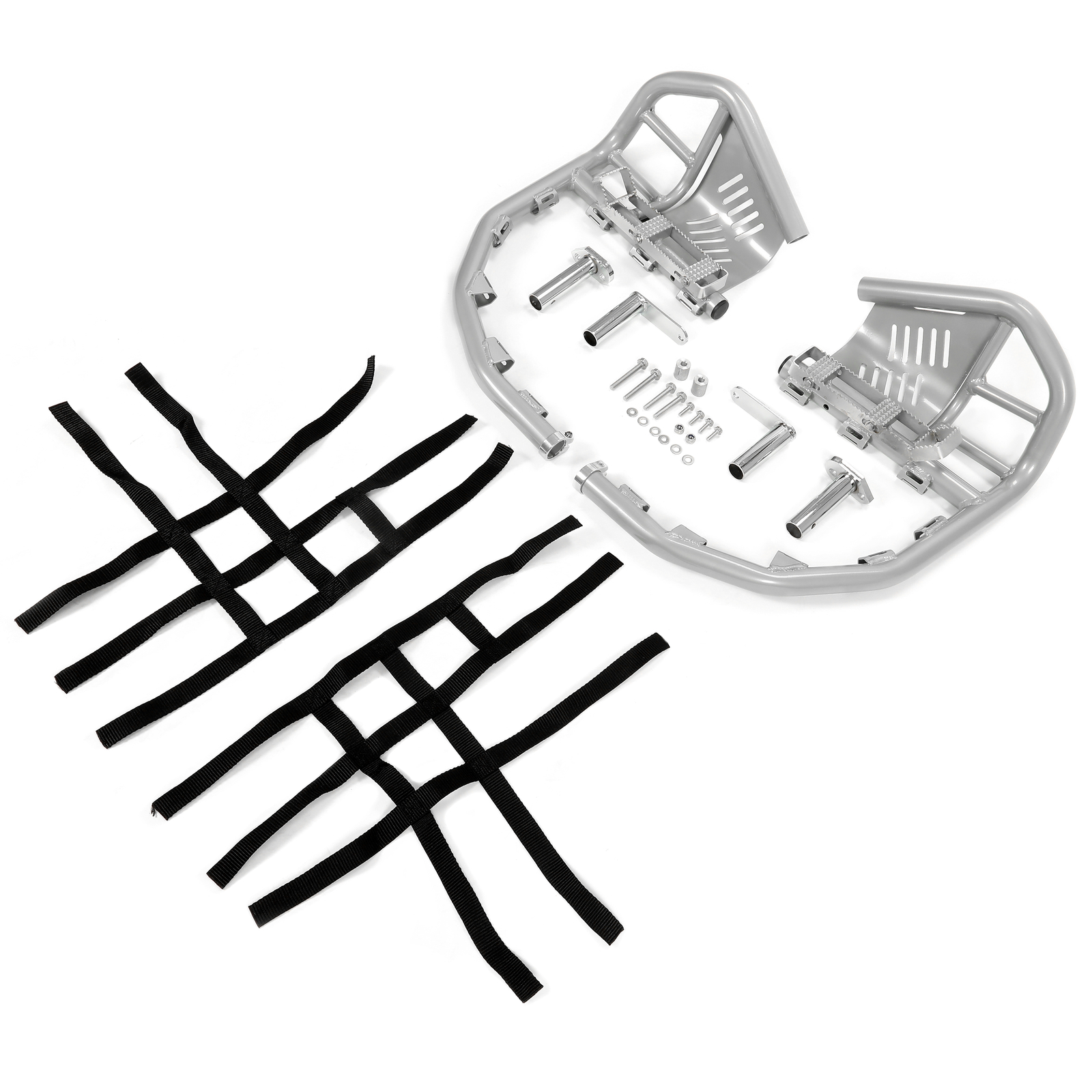For Honda Sportrax 400 TRX 400EX 400X Nerf Bars Pro Peg Silver Bars Black Nets