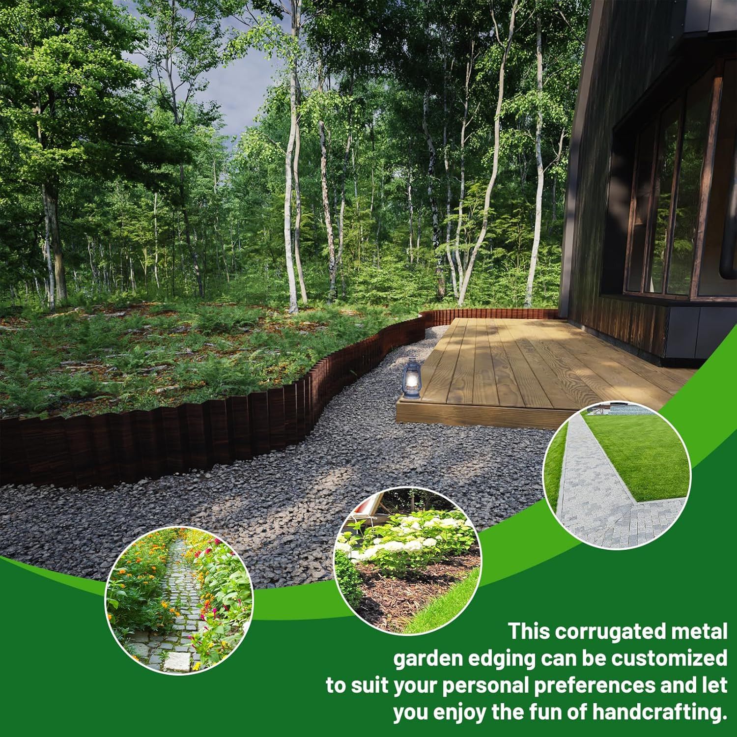 Corrugated Metal Garden Edging,4" x 10' Sturdy Lawn Edging Border,Landscape Edgi