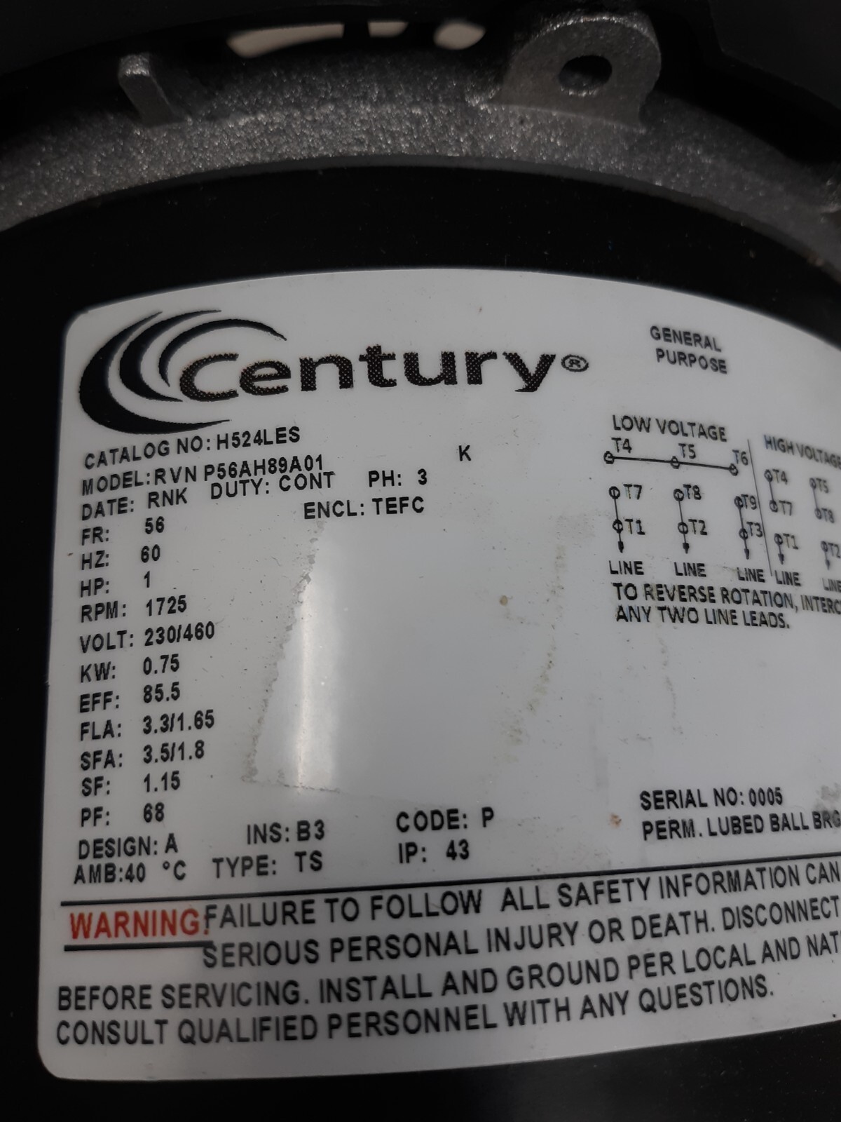 REGAL REXNORD H524LES / H524LES Motor