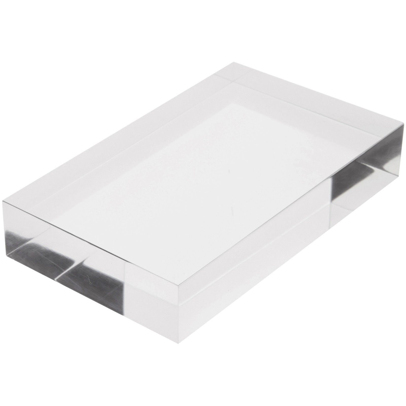 Plymor Clear Polished Acrylic Rectangular Display Block, 1" H x 5" W x 3" D