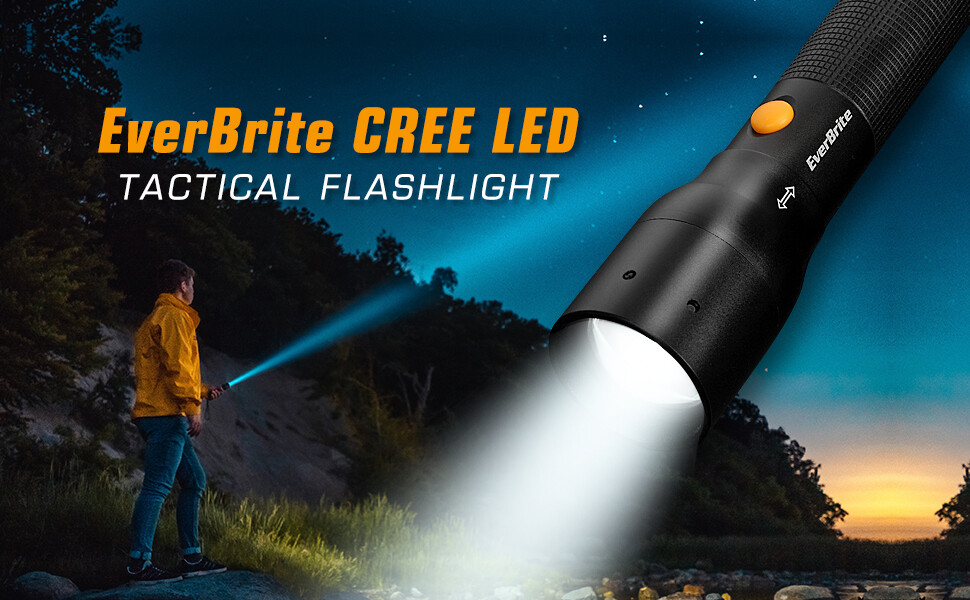 EverBrite Ultra Bright Tactical Flashlight Heavy-duty w/3C Alkaline Batteries