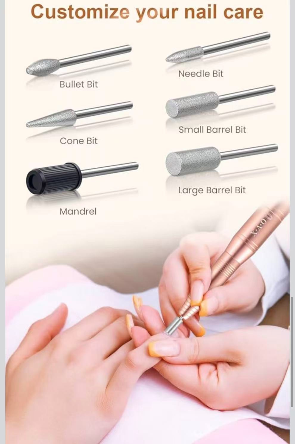 Professional Acrylic Nail Drill, USB Electric Nail Drill Machine, Portable Elect