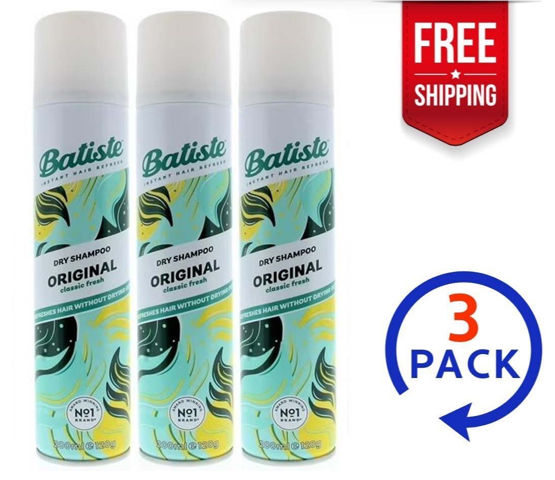 Batiste Dry Shampoo Original Classic Fresh 200ml 3-Pack Instant Hair Refresh