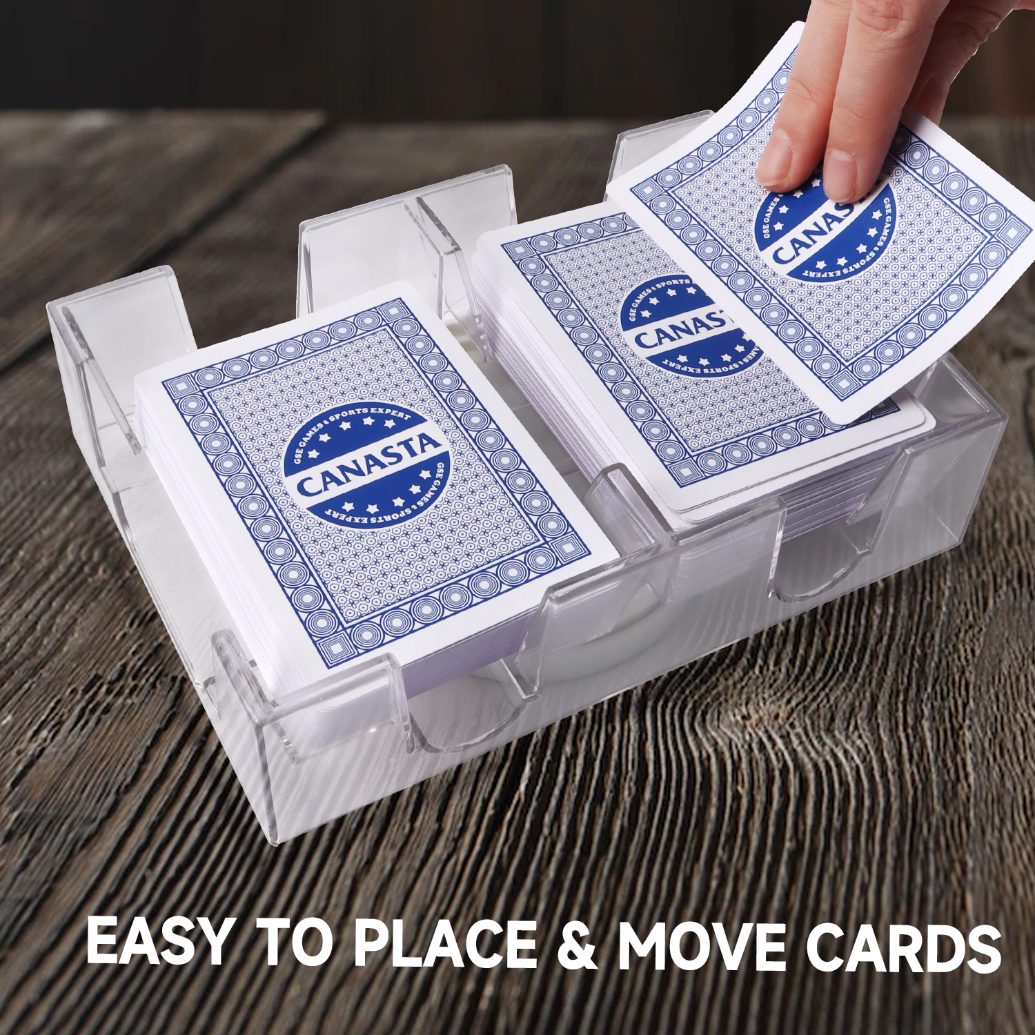 Canasta Game Set with Canasta Cards with Point Values, Score Pads&Rotating Tray