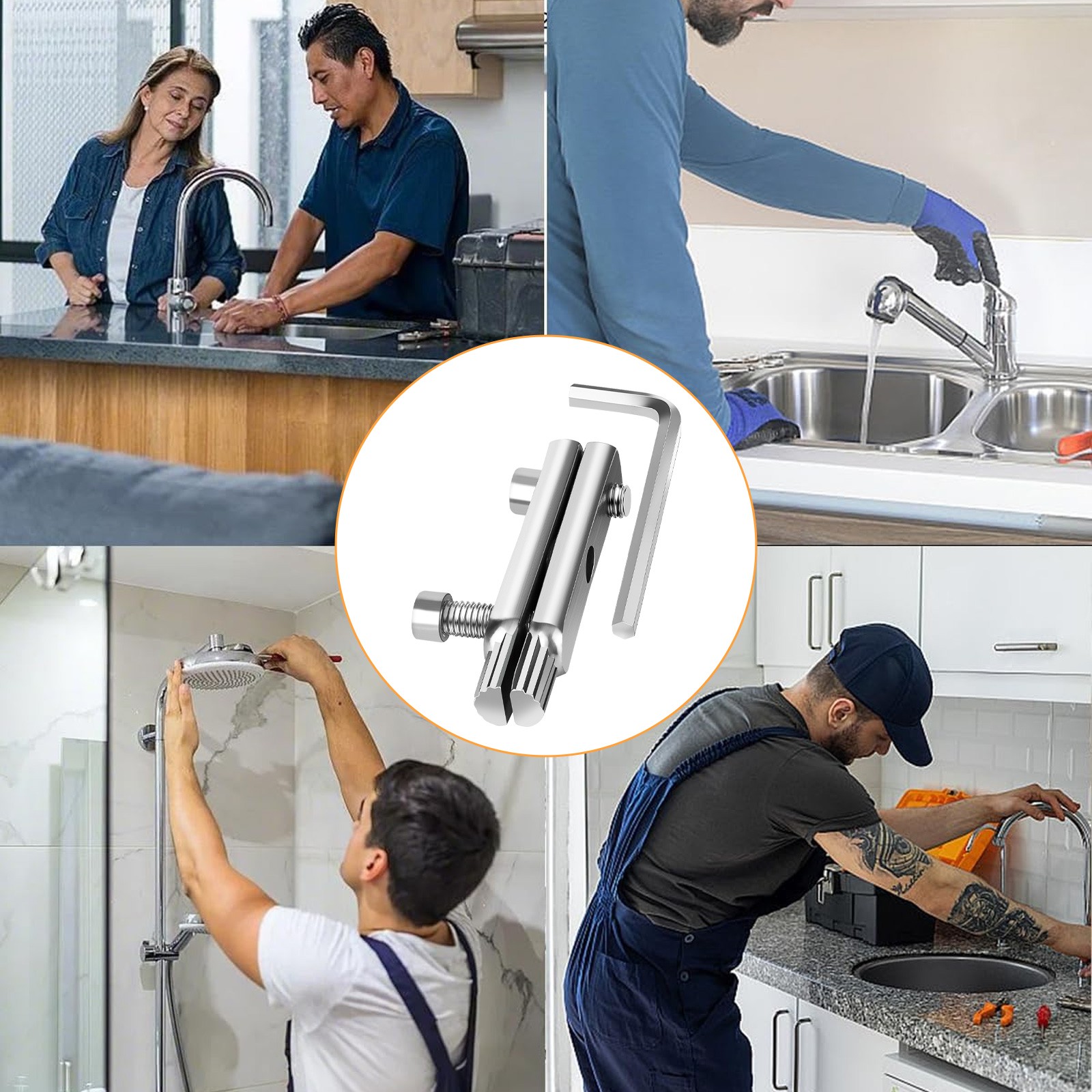 2PCS Broken Pipe Extractor Tool Set 1/2" 3/4" Broken Faucet & Screw Remover Kit