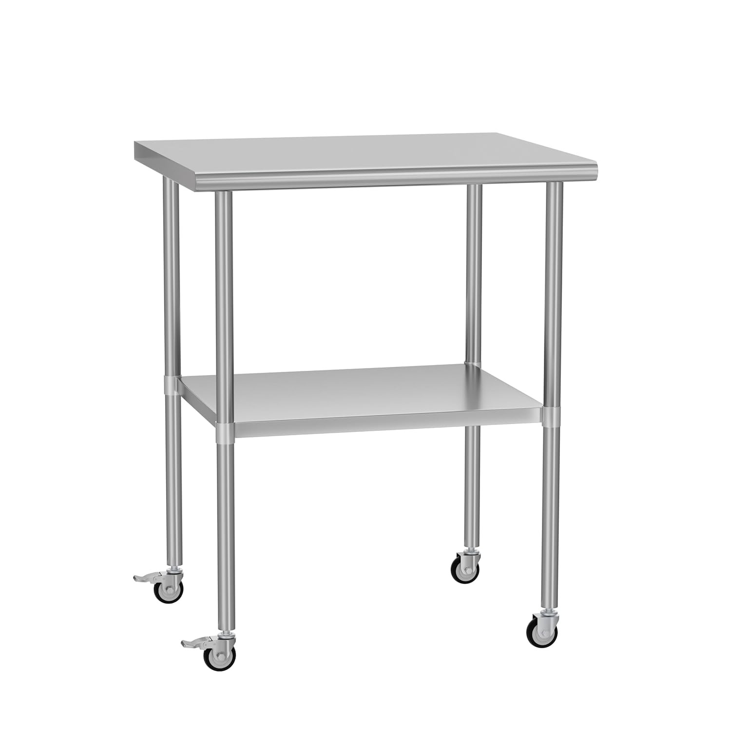 Stainless Steel Table with Wheels 24''x30'' Metal Prep Table for Kitchen Outdoor