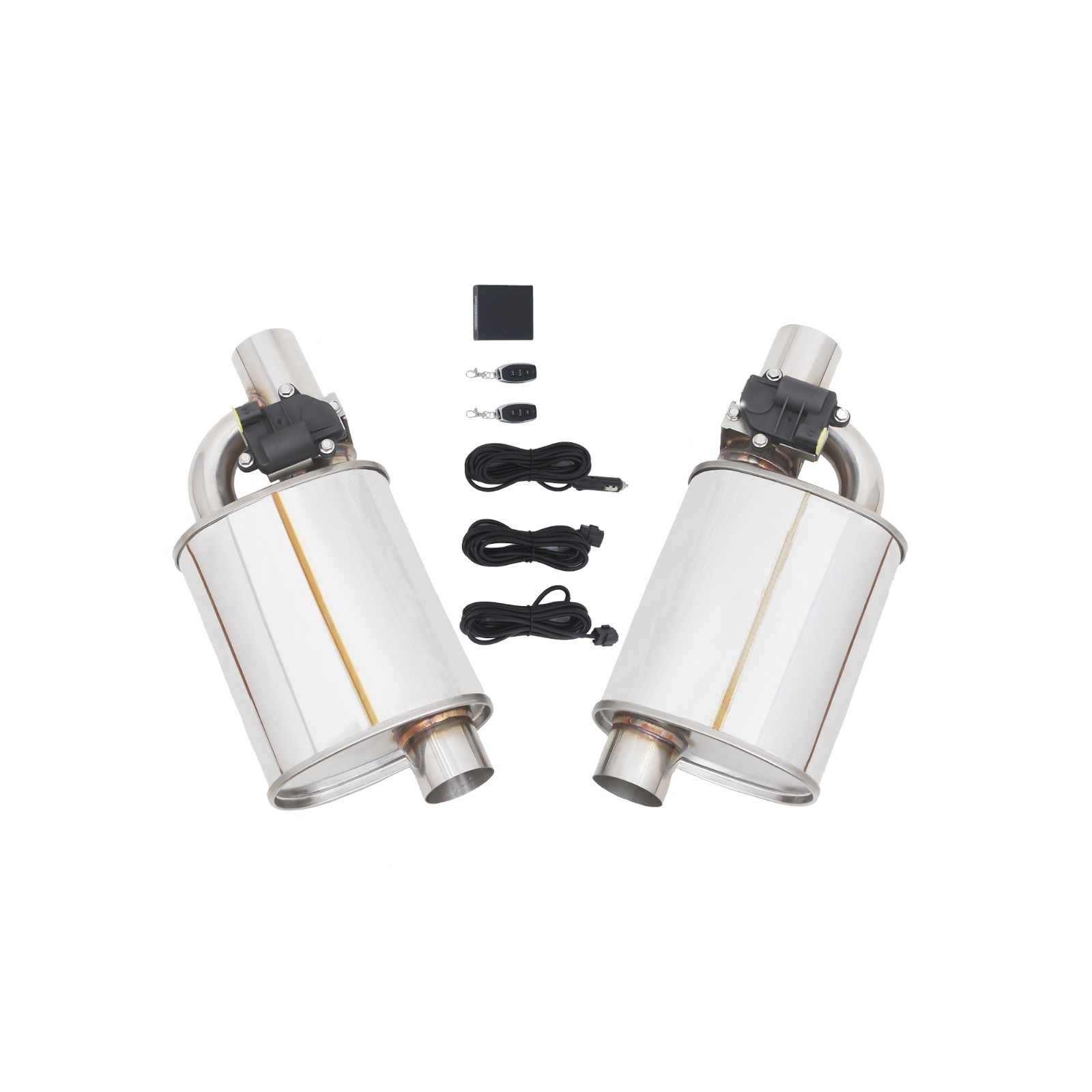 Universal Electronic Valved Exhaust Muffler 2.5"Single In/Out w/Valve Controller