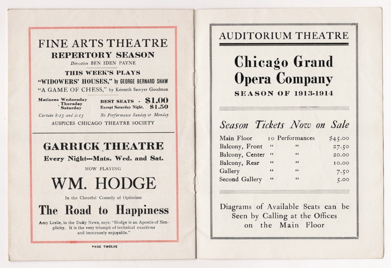 Artists' Model and Actress EVELYN NESBIT THAW ("Ragtime") 1913 Chicago Program