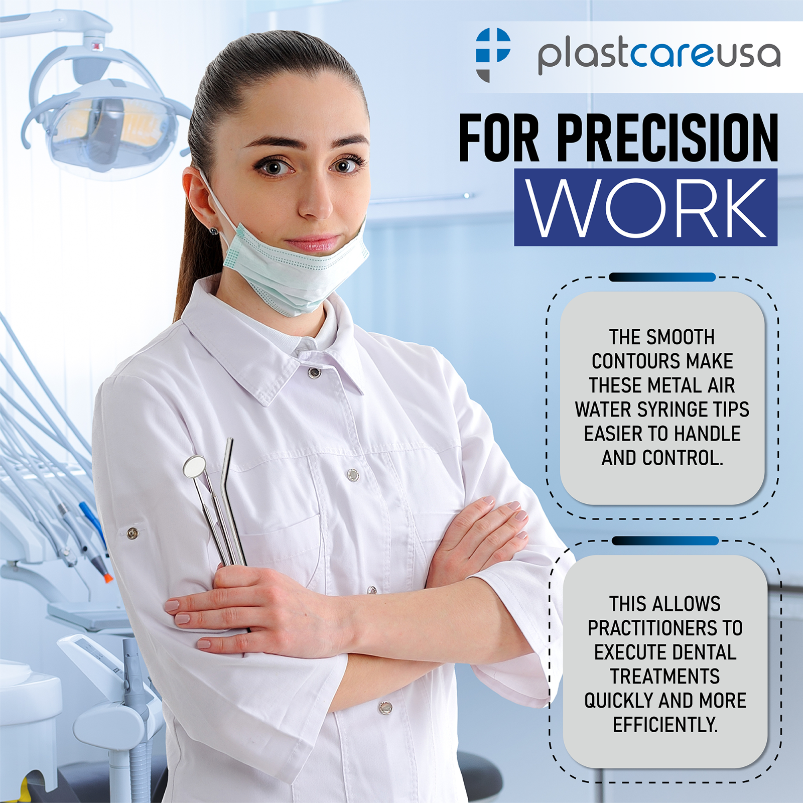 Metal Dental Air Water Syringe Nozzles 3 Way Autoclavable Reusable