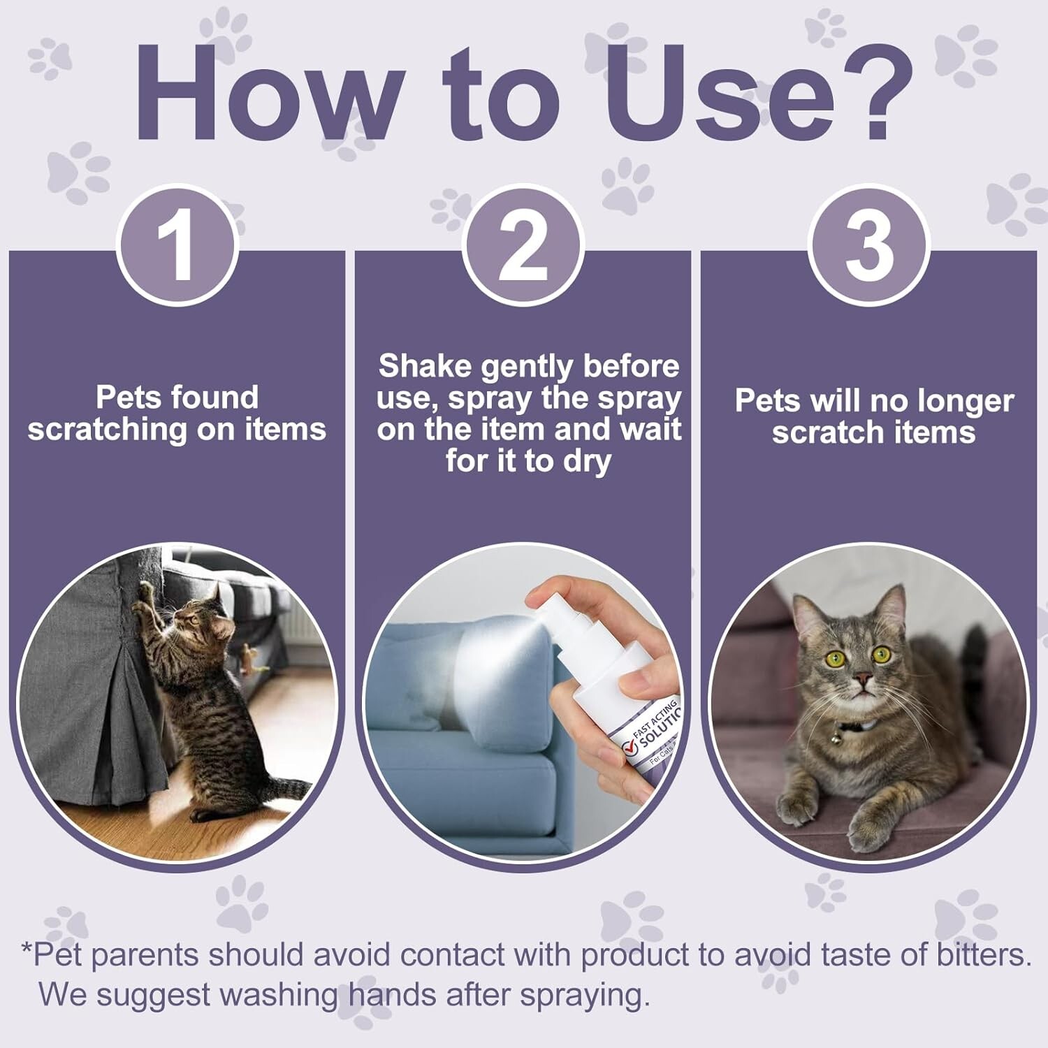 Cat Deterrent Spray Indoor, 120ML Stops Chewing and Licking of Furniture,Bandage