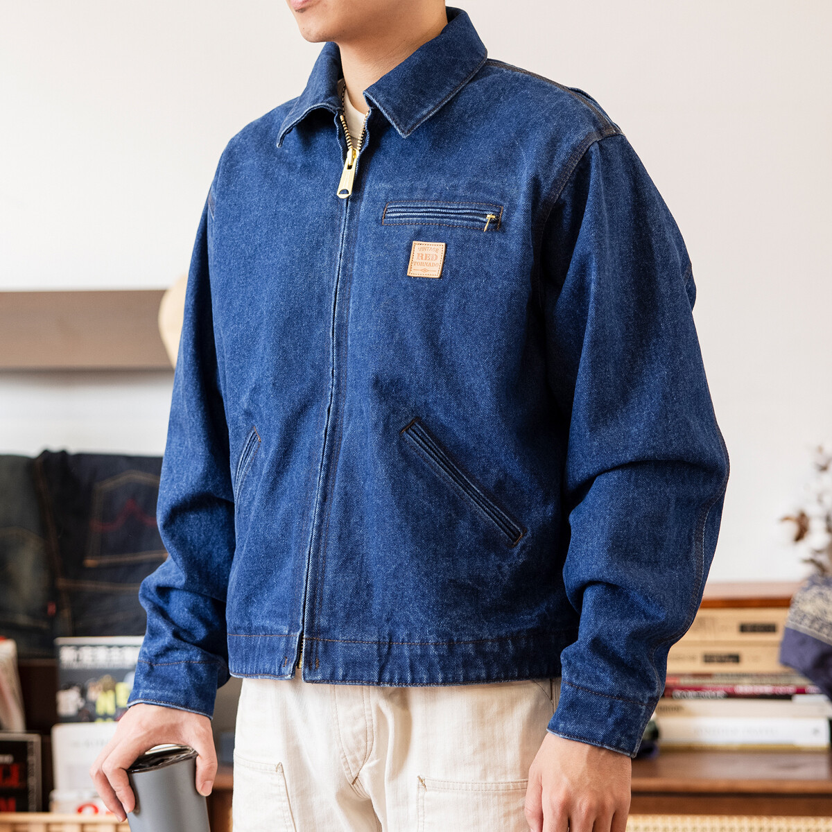 Red Tornado Vintage 15oz Denim Detroit Jacket Men Workwear Coat Casual Outerwear