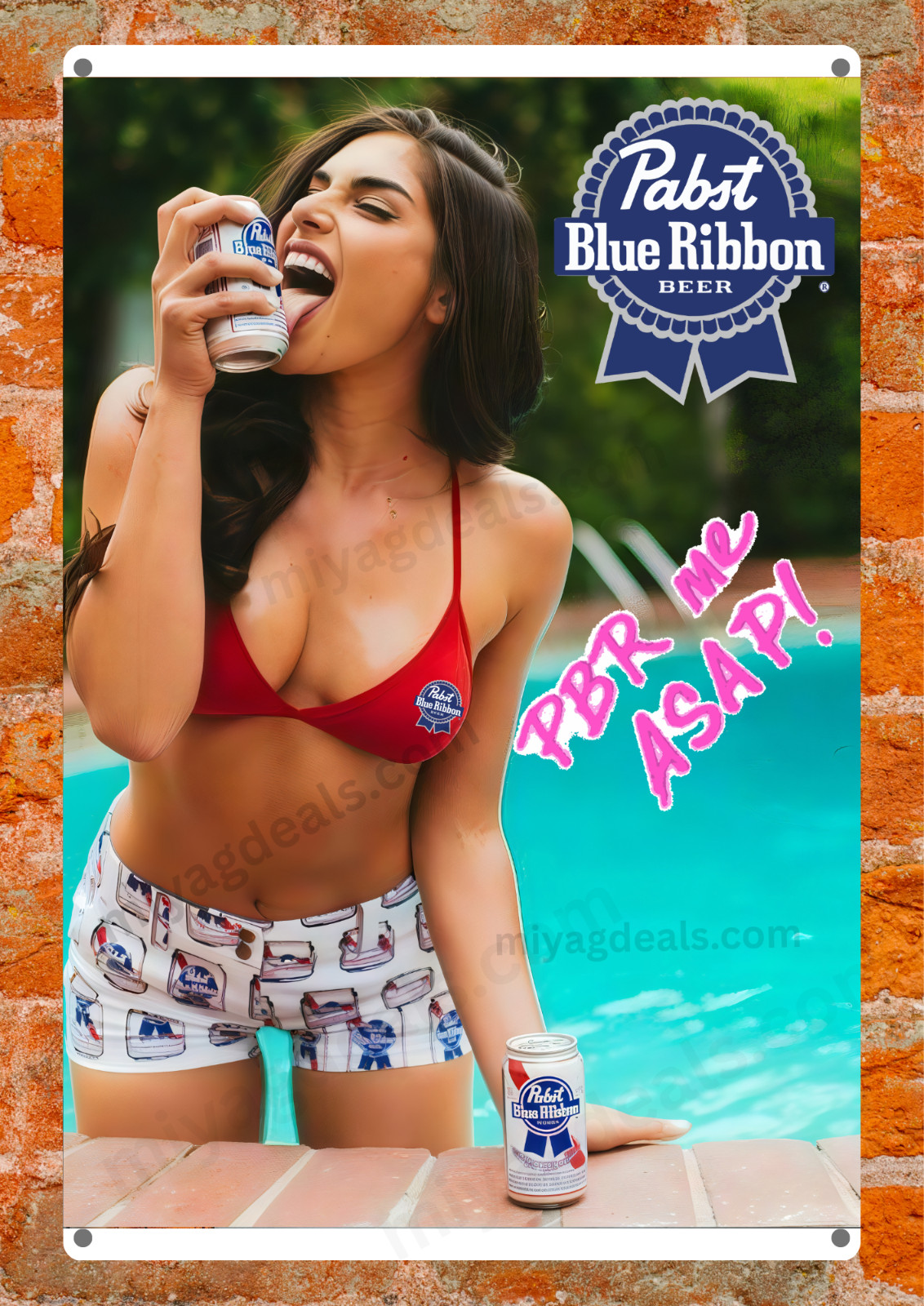 King Of Beers Sydney Sweeney Metal Poster Sign Bar Garage Wall Decor Read Des