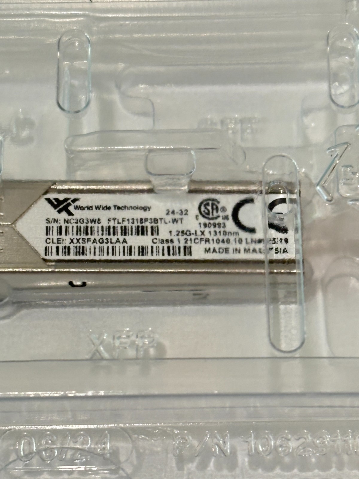 New Finisar FTLF1318P3BTL 1000BASE-LX SFP 1.25Gb/s 1310nm 10km SMF DOM LC