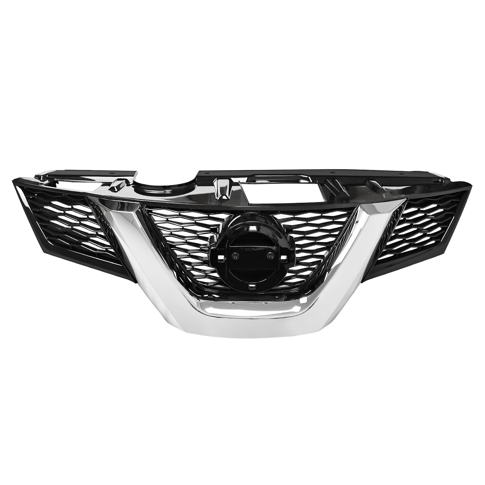 Chrome With Black Front Grille Upper Bumper Grill For Nissan Rogue 2014-2016