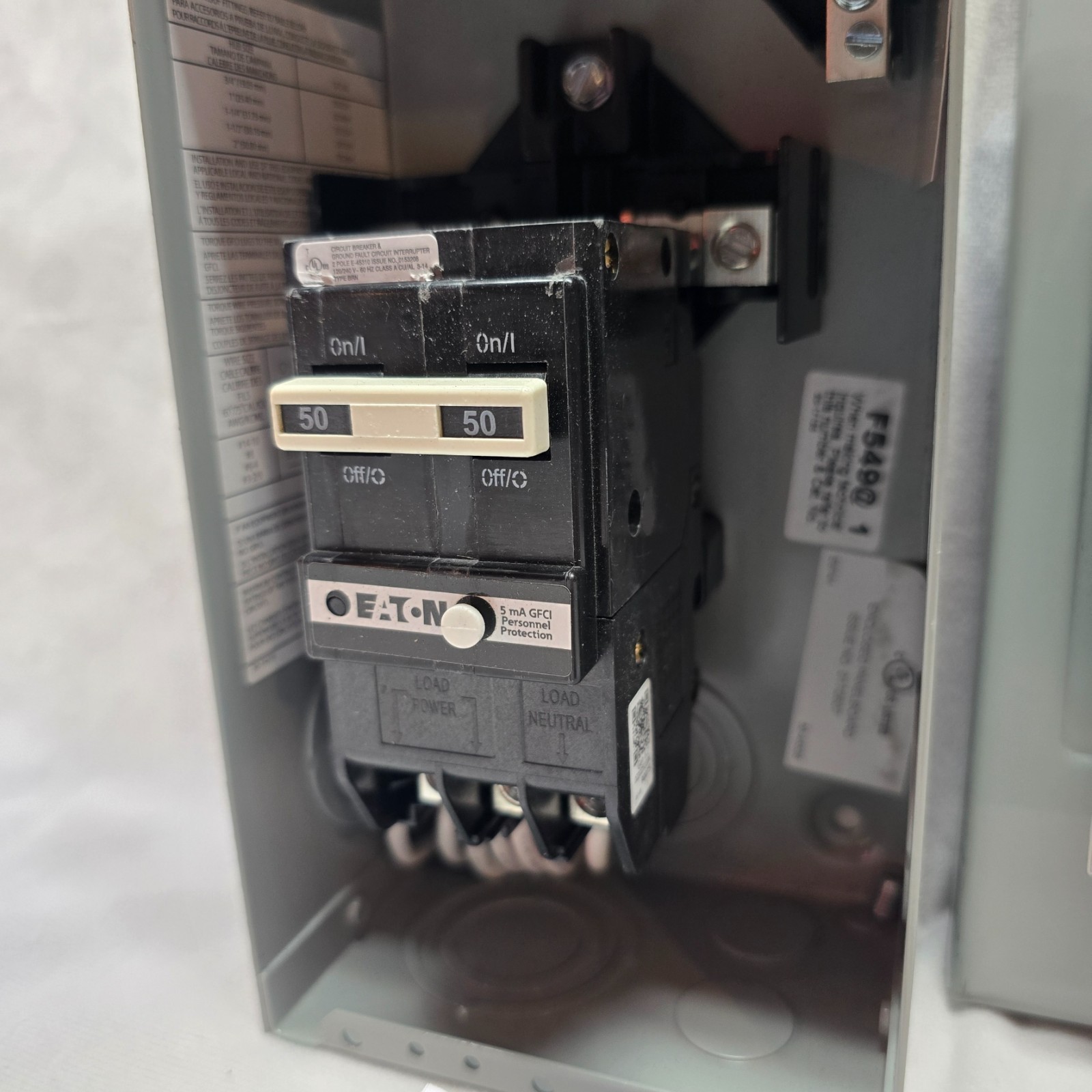 Eaton BR50SPAST 50A Hot Tub Panel Outdoor