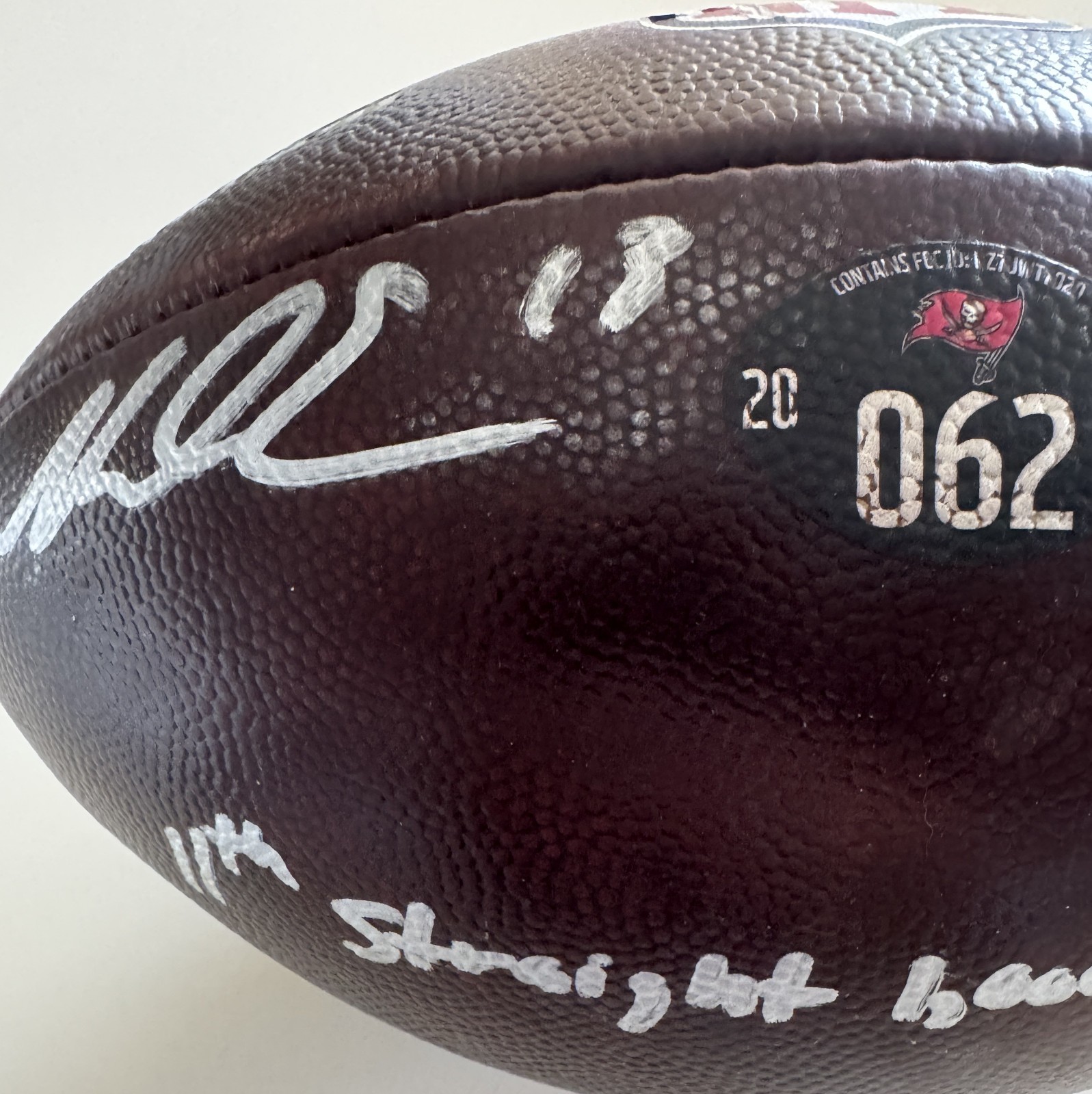 🏈Mike Evans GAME-USED💪Signed +Inscribed Ball Tampa Bay Buccaneers 24-25 Season