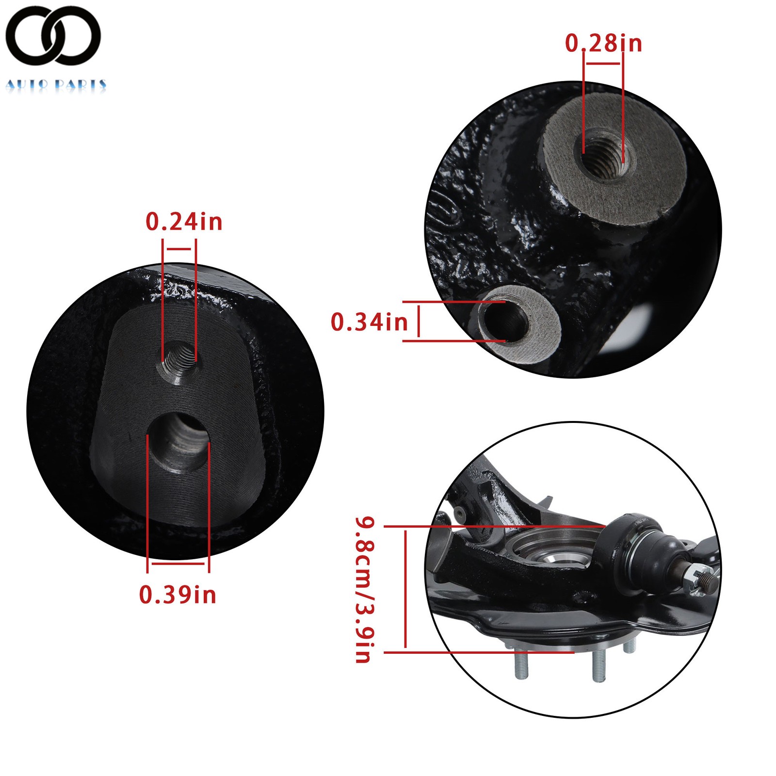 For Honda Accord 2.4L Pair Front Steering Knuckle & Wheel Bearing Hub Assembly