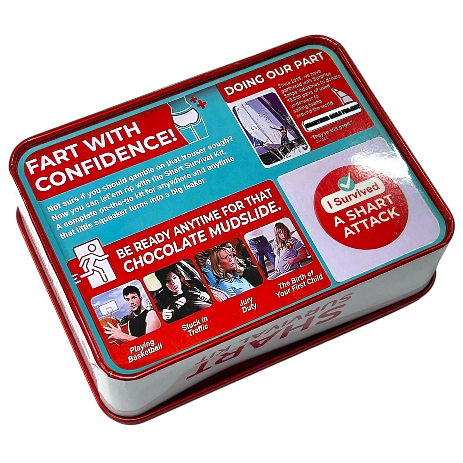 Shart Survival Kit Gag Gift Emergency Kit Funny Bathroom Novelty Gift Tin
