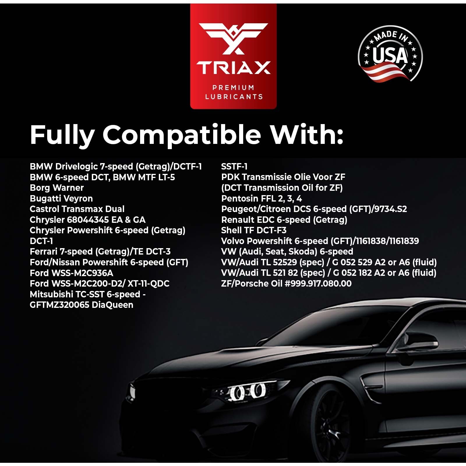 TRIAX DCT ATF Dual Clutch Full Synthetic, Lifetime Fill (1 Quart)