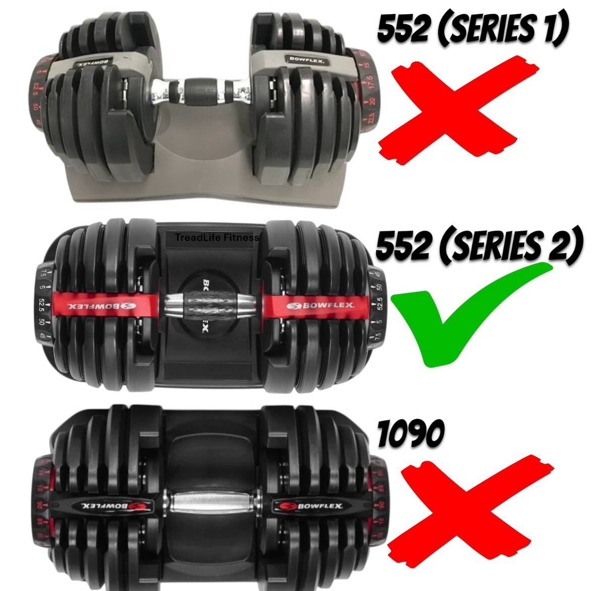 Dumbbell Handle Replacement BOWFLEX 552 Compatible - SAME DAY / FREE SHIPPING