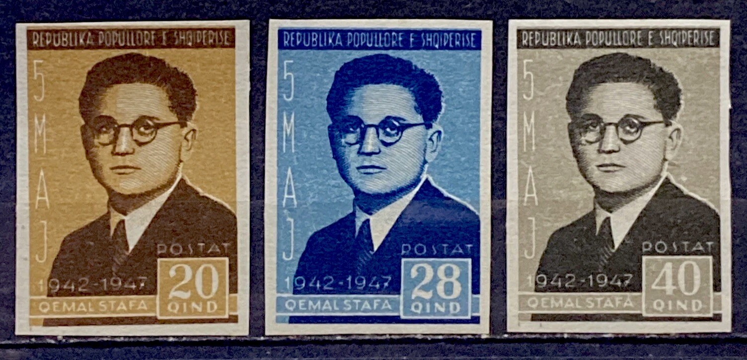 Albania 1947. Stamps From Souvenir Sheet. SC# 391-393. Mint Hinged