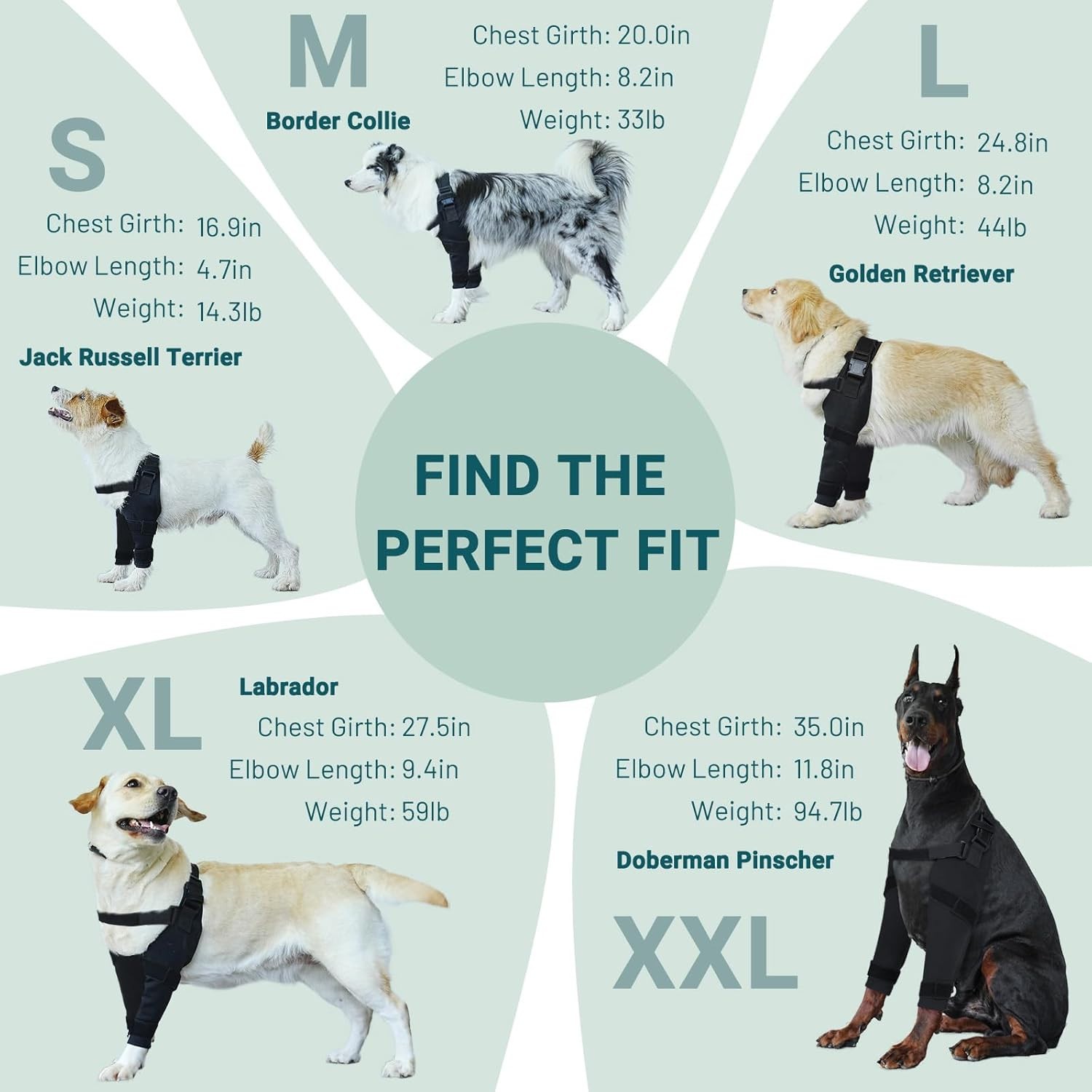 Dog Elbow Brace Protector Large Front Leg Support Arthritis Hygroma Recovery