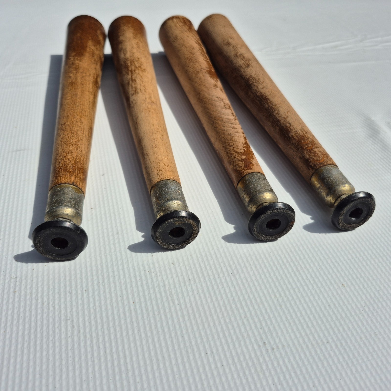 4 Mid Century Modern 12 1/2 Inch Table Legs Tapered, Wood Turned 1950s - 60s