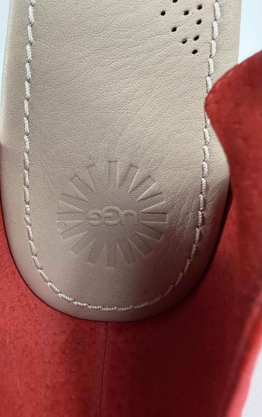 UGG Womens 10 Wedge Sandals Atasha Stripe Coral Ankle Strap Espadrille