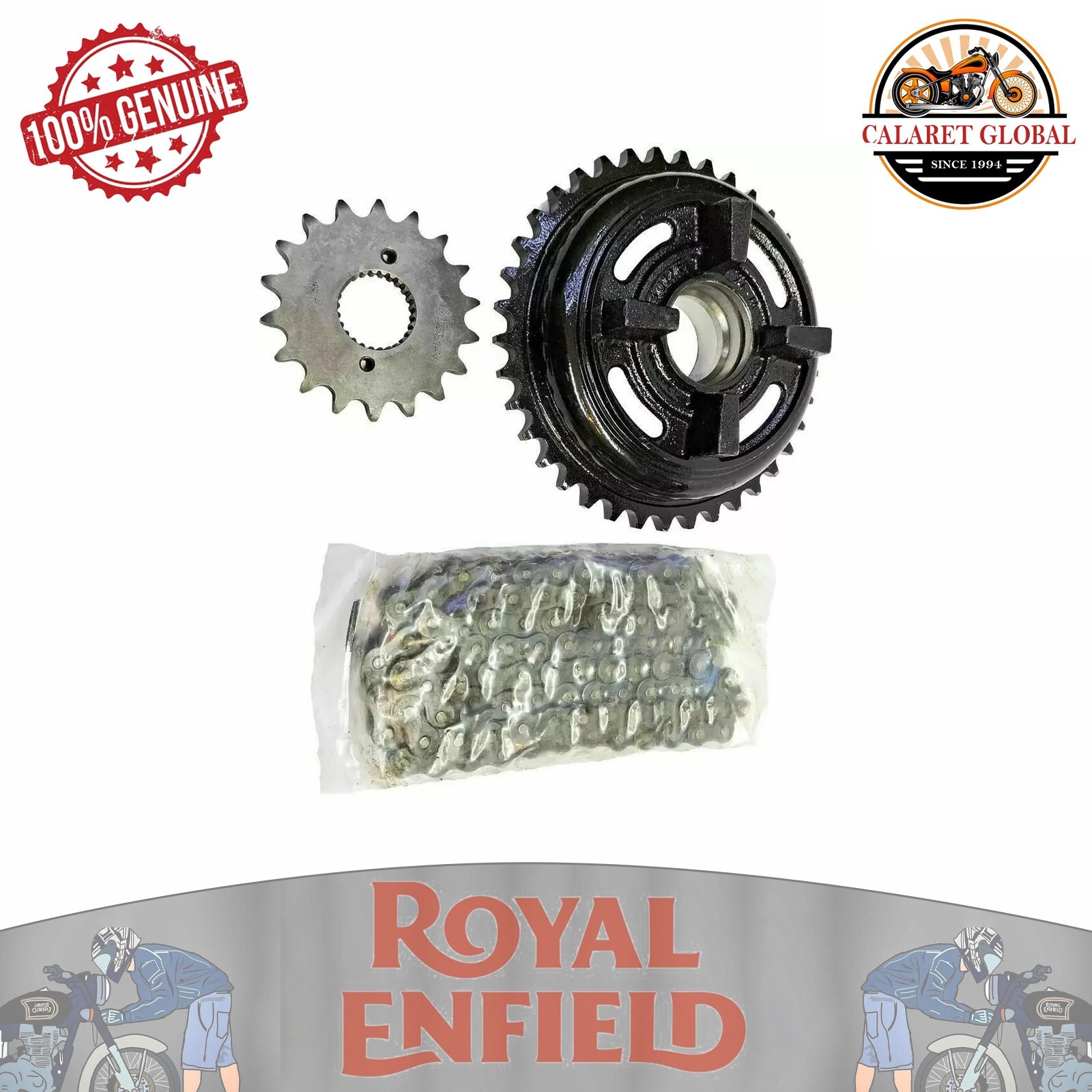 FIT FOR ROYAL ENFIELD CLASSIC 500 BULLET 500 CHAIN & SPROCKET KIT (597462)