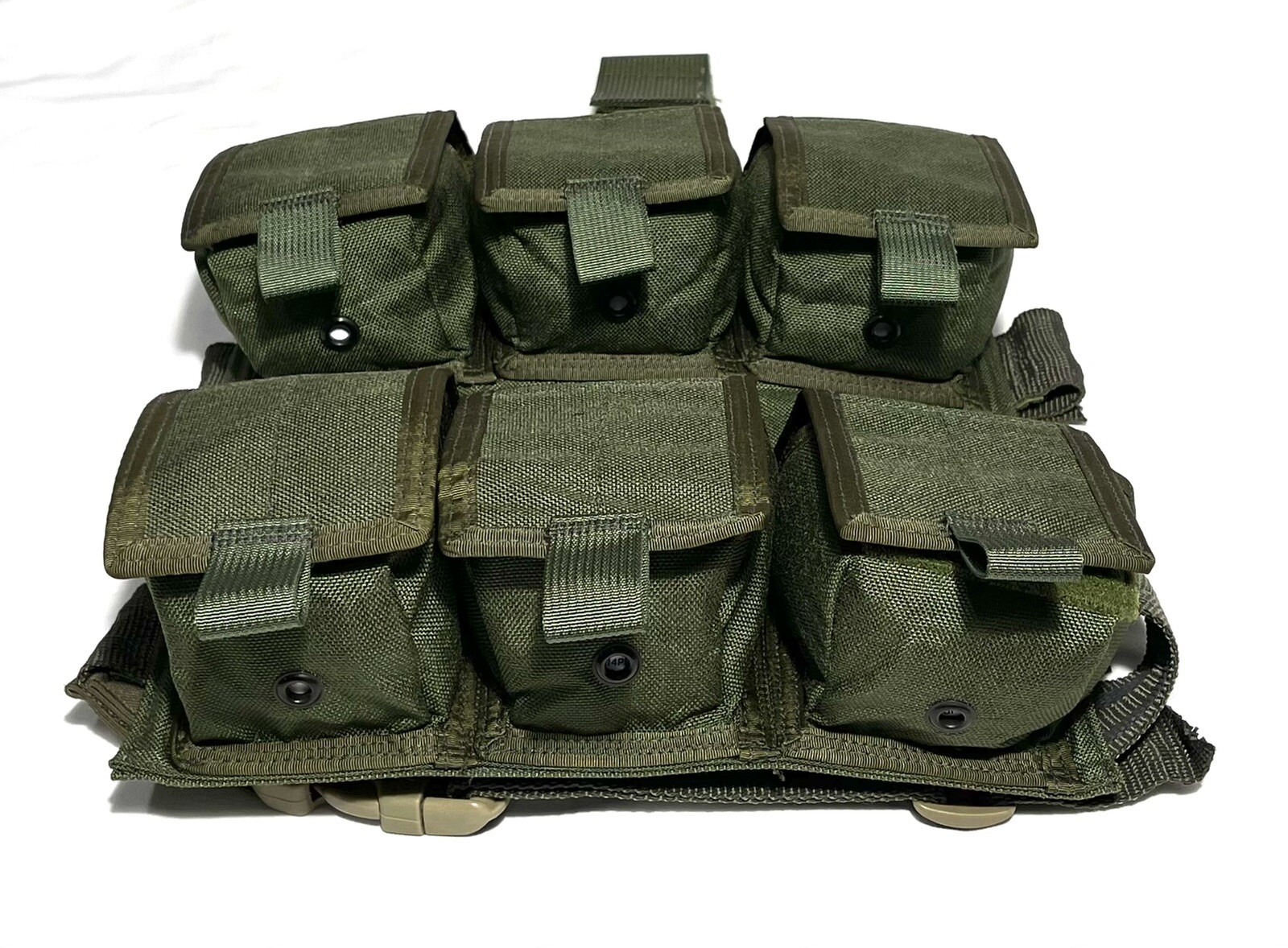 OLD GEN EAGLE INDUSTRIES TAN BUCKLE DROP-LEG PANEL 6 GRENADE POUCHES SEALs CAG