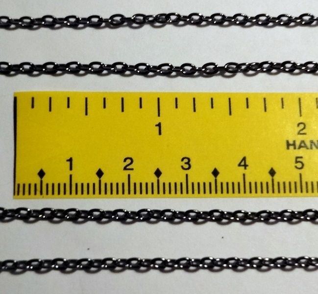 GUN METAL Black CABLE Chain 3mm x 2mm ~ Small Shiny Links ~ Nickel + Lead Free