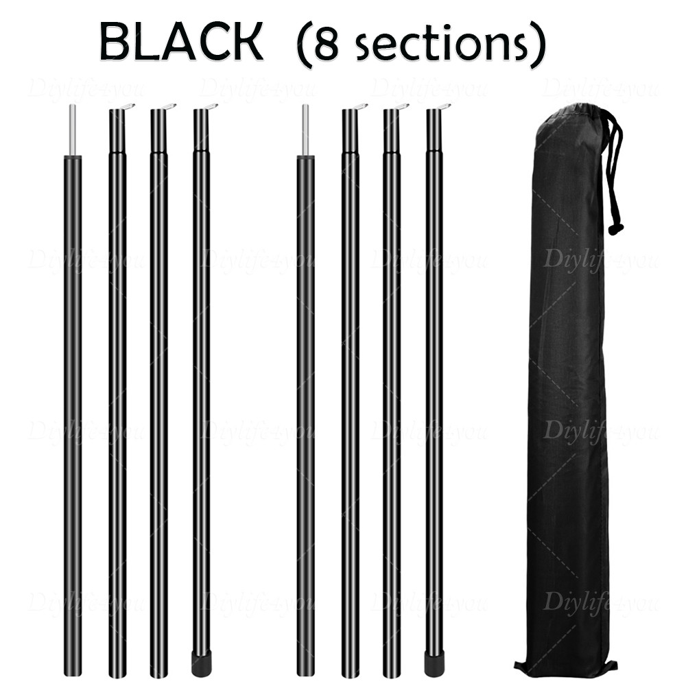 2PCS Adjustable Tent Tarp Poles Universal Telescopic Camping Awning Canopy Poles