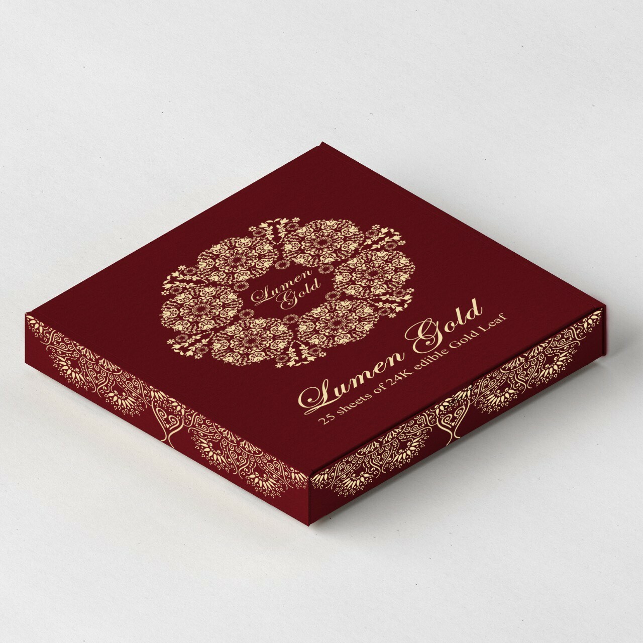 LumenGold Pure 24K pure Edible Gold leaf sheets LARGE 8 x 8 cm, 25 Sheets