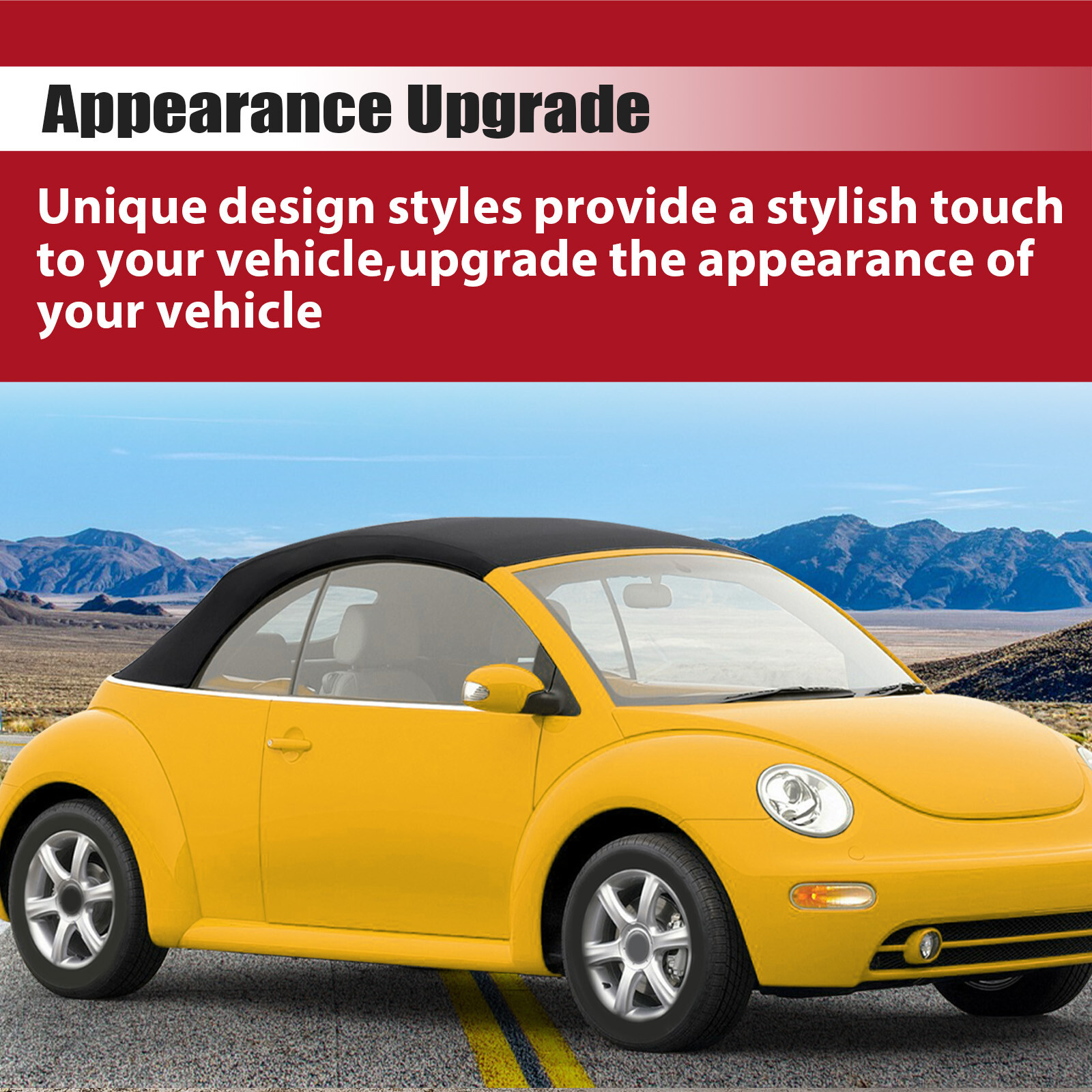 Black Convertible Soft Top Heated Glass Window For Volkswagen Beetle 2003-2010