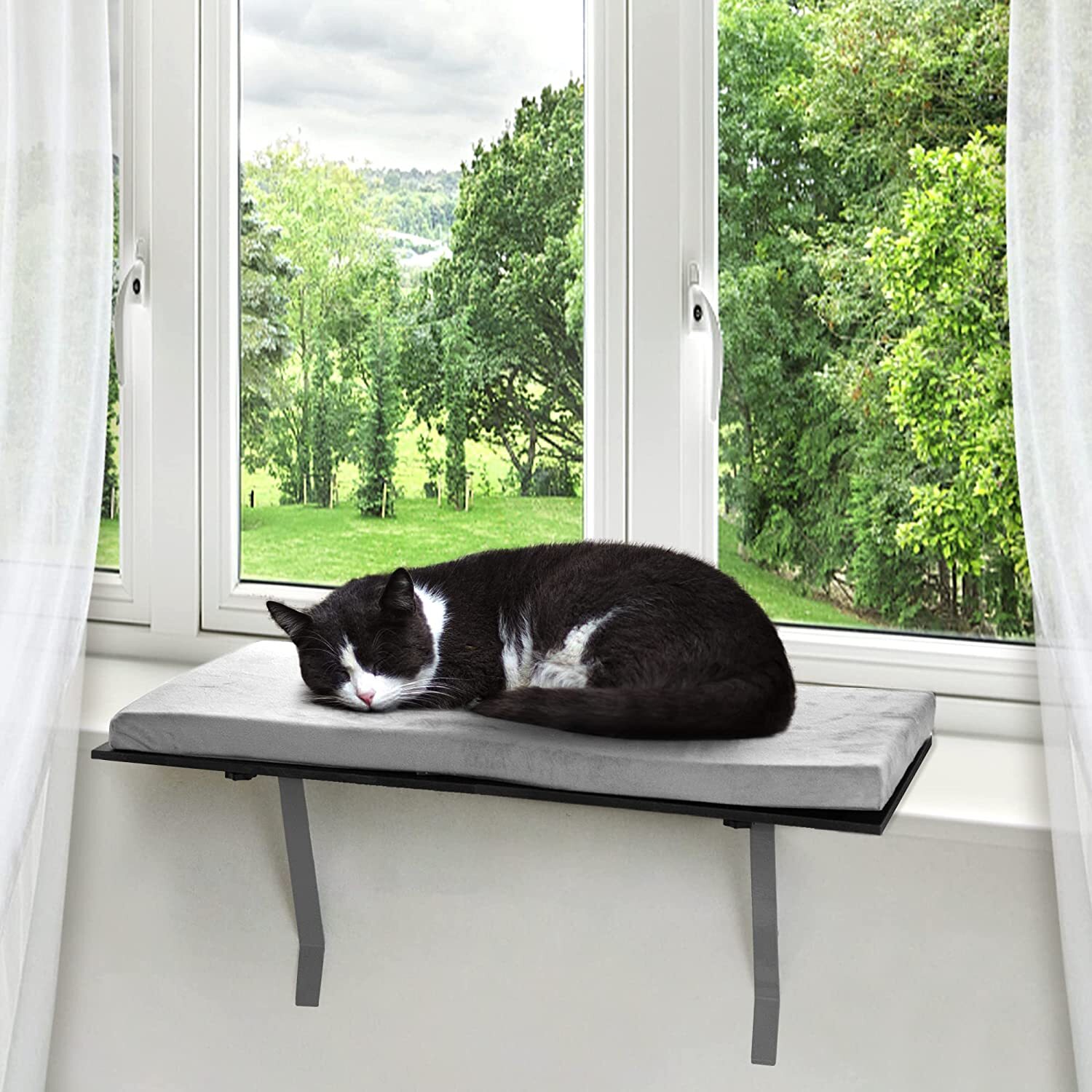 COZIWOW Cat Window Seat Wall Mount Perch House for Large Indoor Cats Durable