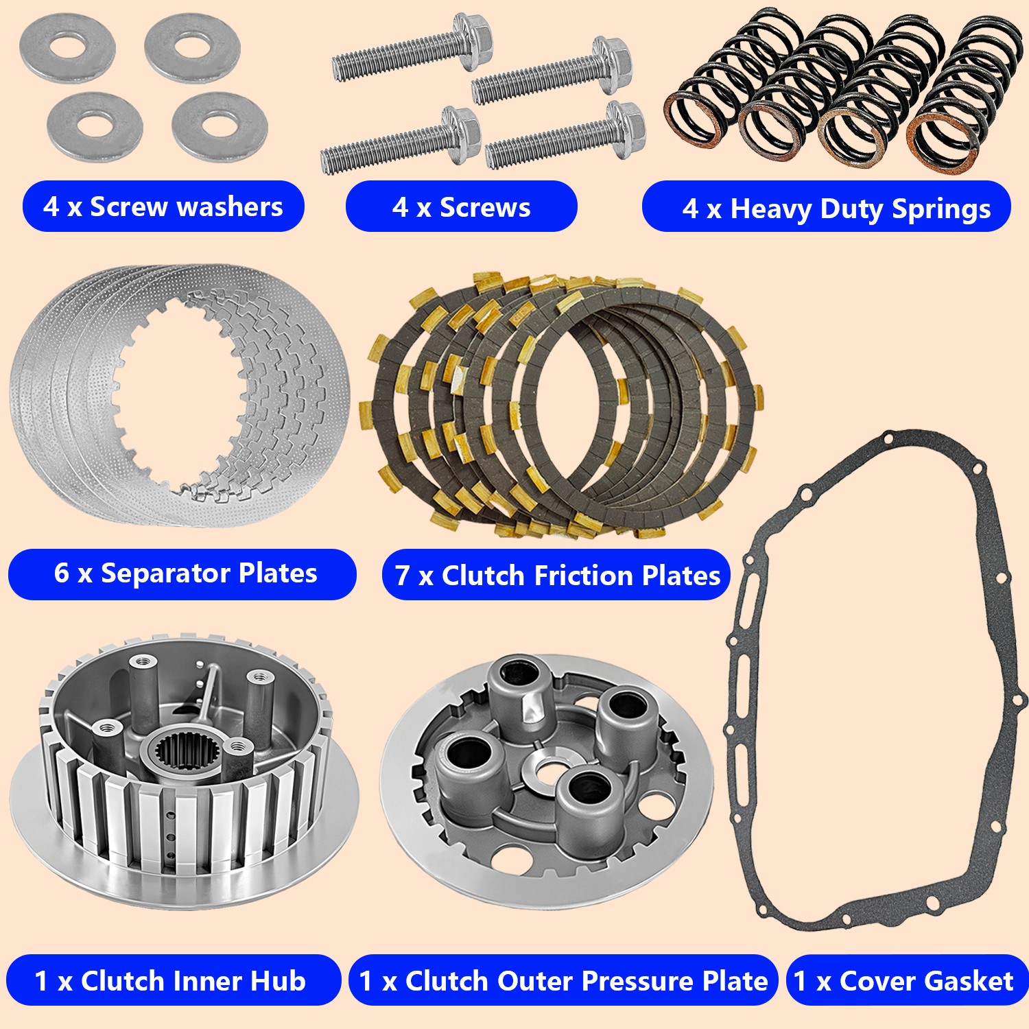 Heavy Duty Clutch Kit W/Springs Gasket for Suzuki Boulevard/Intruder Volusia 800