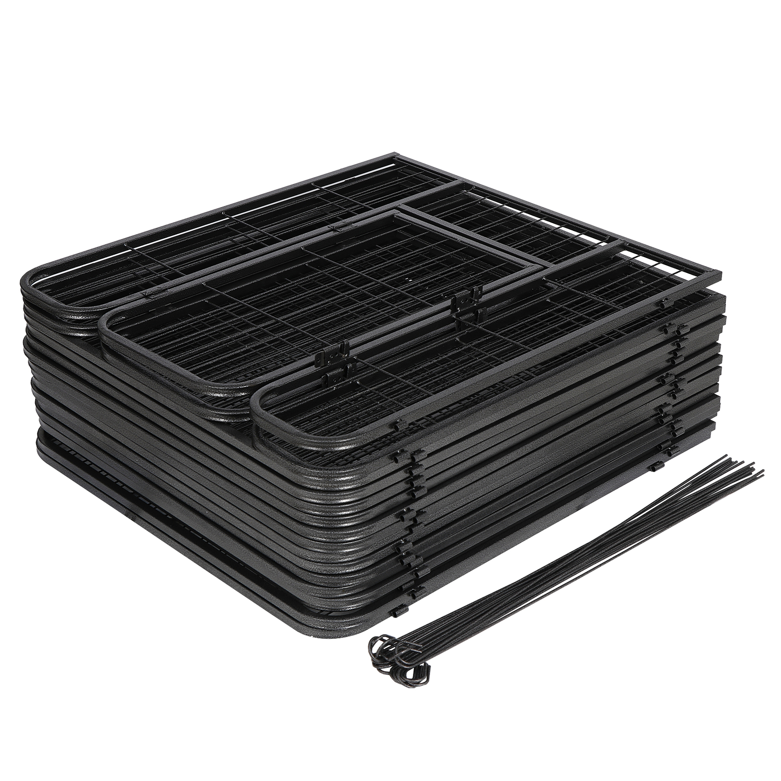 32'' 16 Panels Metal Pet Playpen Dog Fence Large Dog Kennel with Door Outdoor