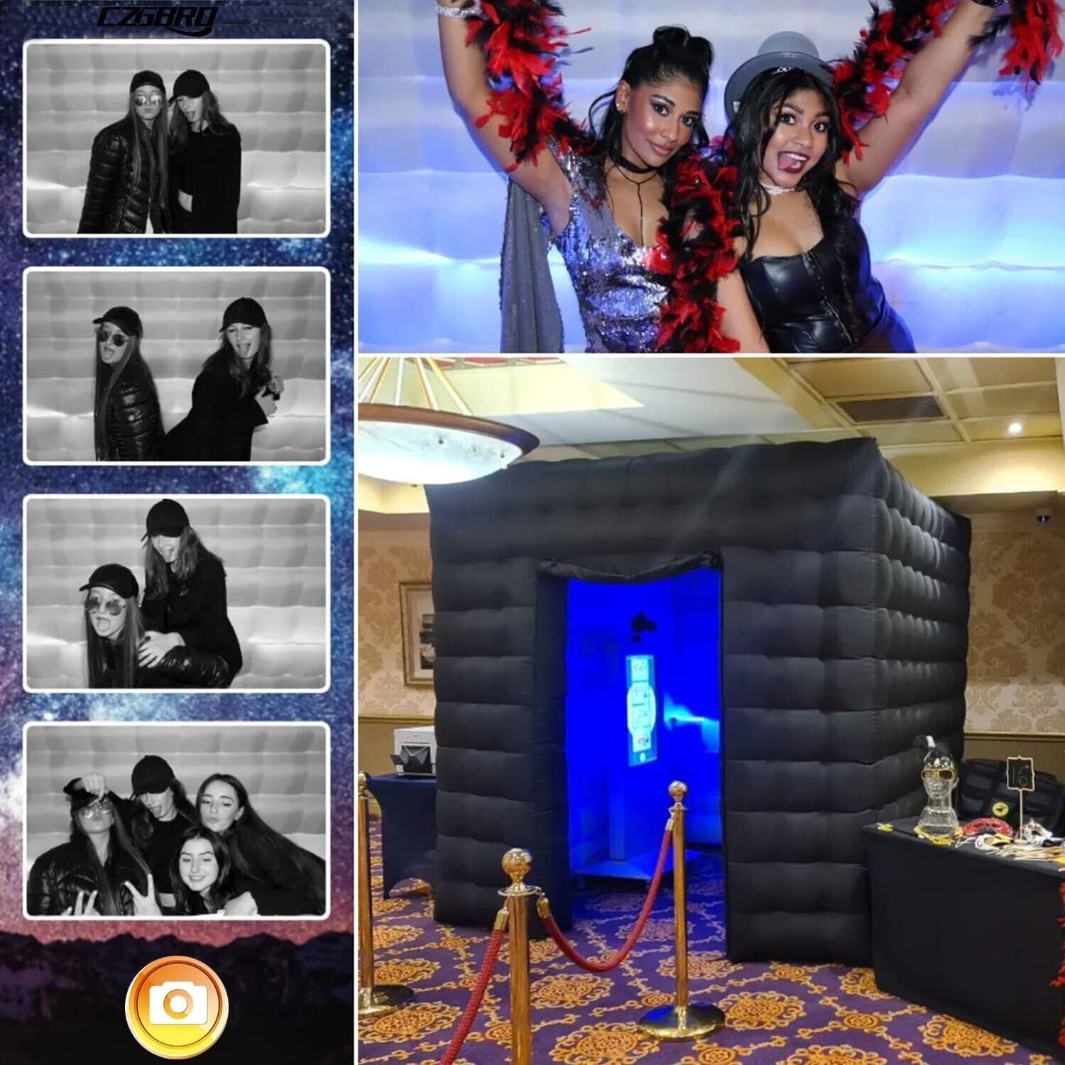 Inflatable Photo Booth Portable Shooting Photobooth Tent Enclosure Kit W/LED