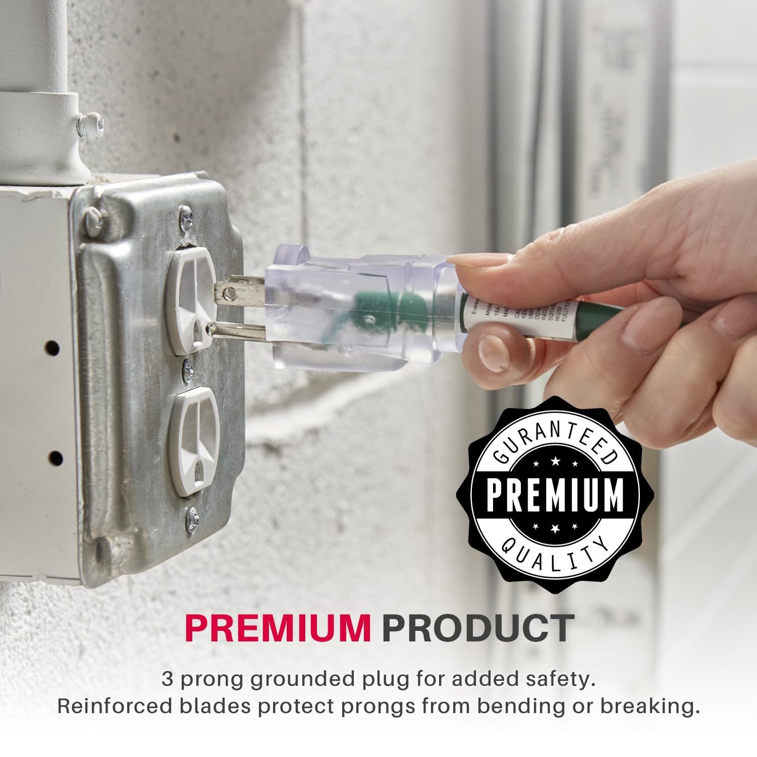 50ft Power Outdoor Extension Cord & Indoor - Waterproof Electric Drop Cord Cable