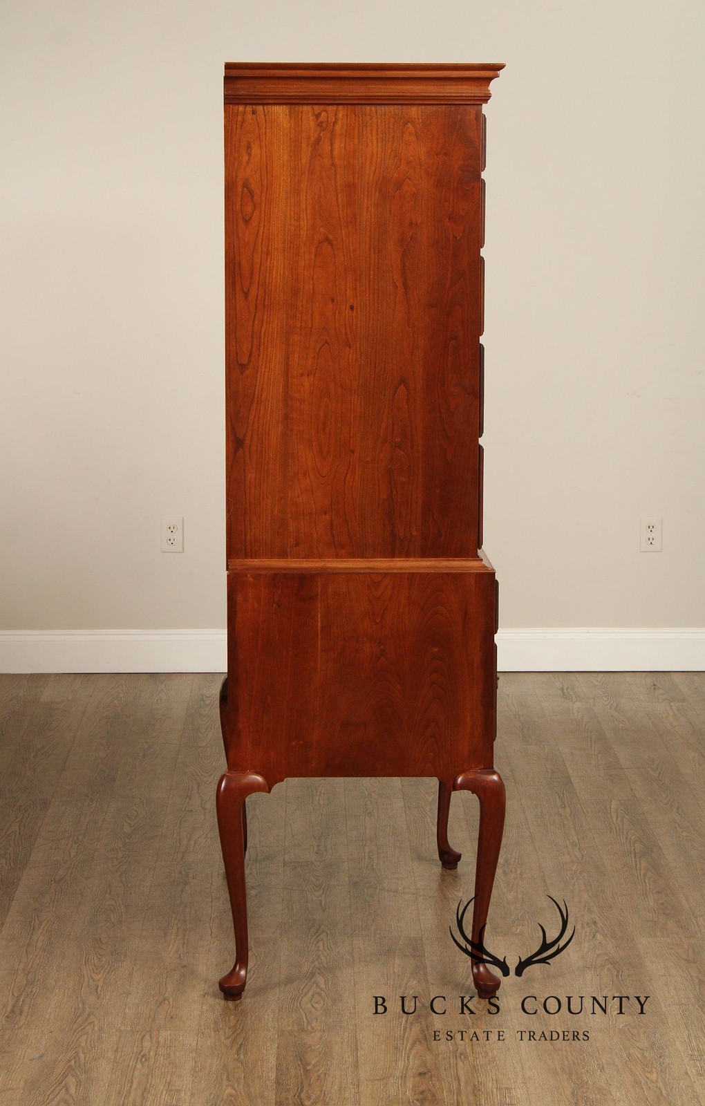 Custom Crafted Queen Anne Style Cherry Highboy Chest