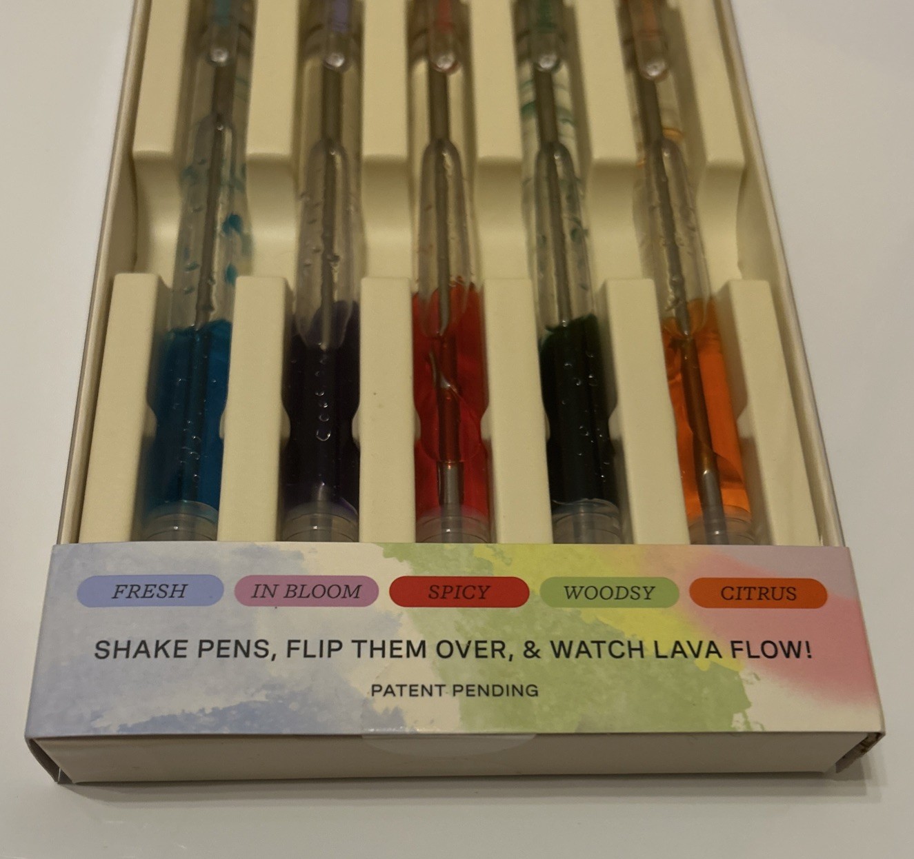 Lifelines Scented Lava Pens 5 Pack Colored Gel Pens Flowing Ink Aromatherapy NEW