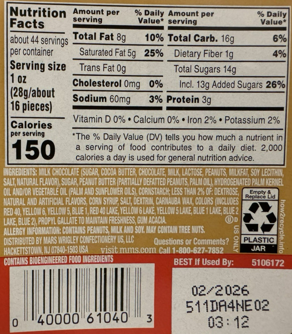 M&M's Peanut Butter & Jelly Milk Chocolate Candy, 44.3 oz Resealable Jar